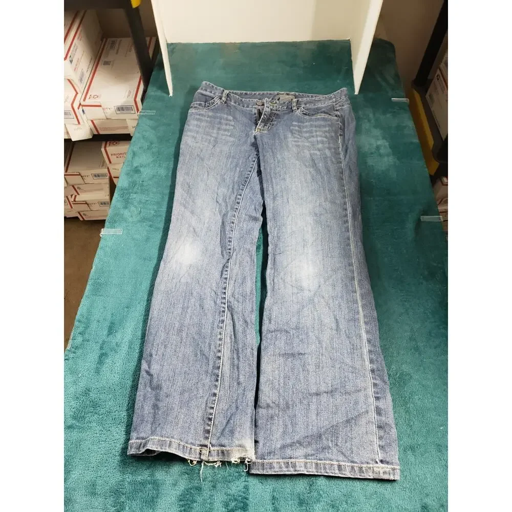 Ann Taylor Jeans Size 8 Petite Women Blue Pants Denim Stretch Mid Rise Wide Leg